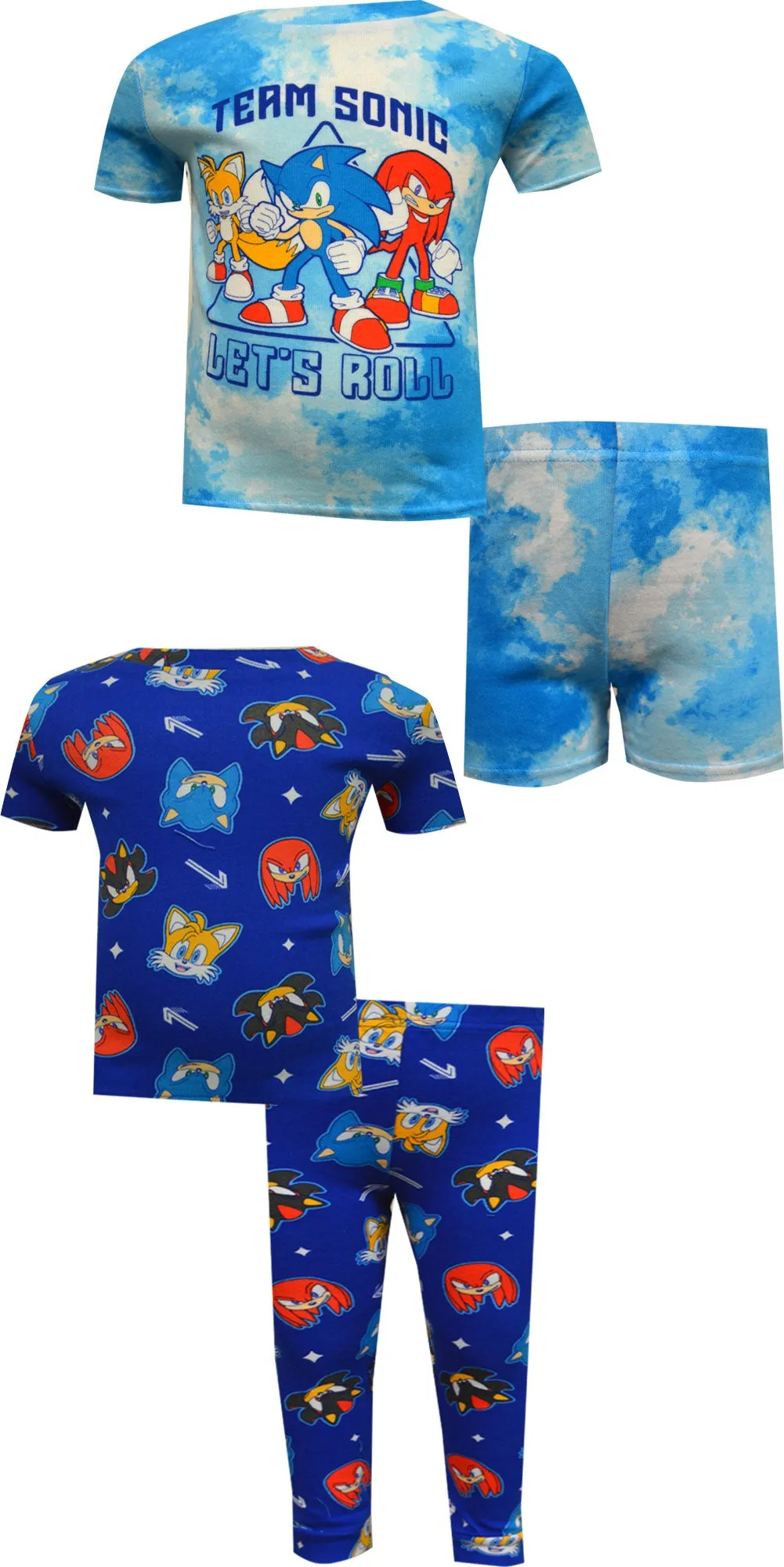 Sonic the Hedgehog Team Sonic Cotton 4 Piece Toddler Pajamas