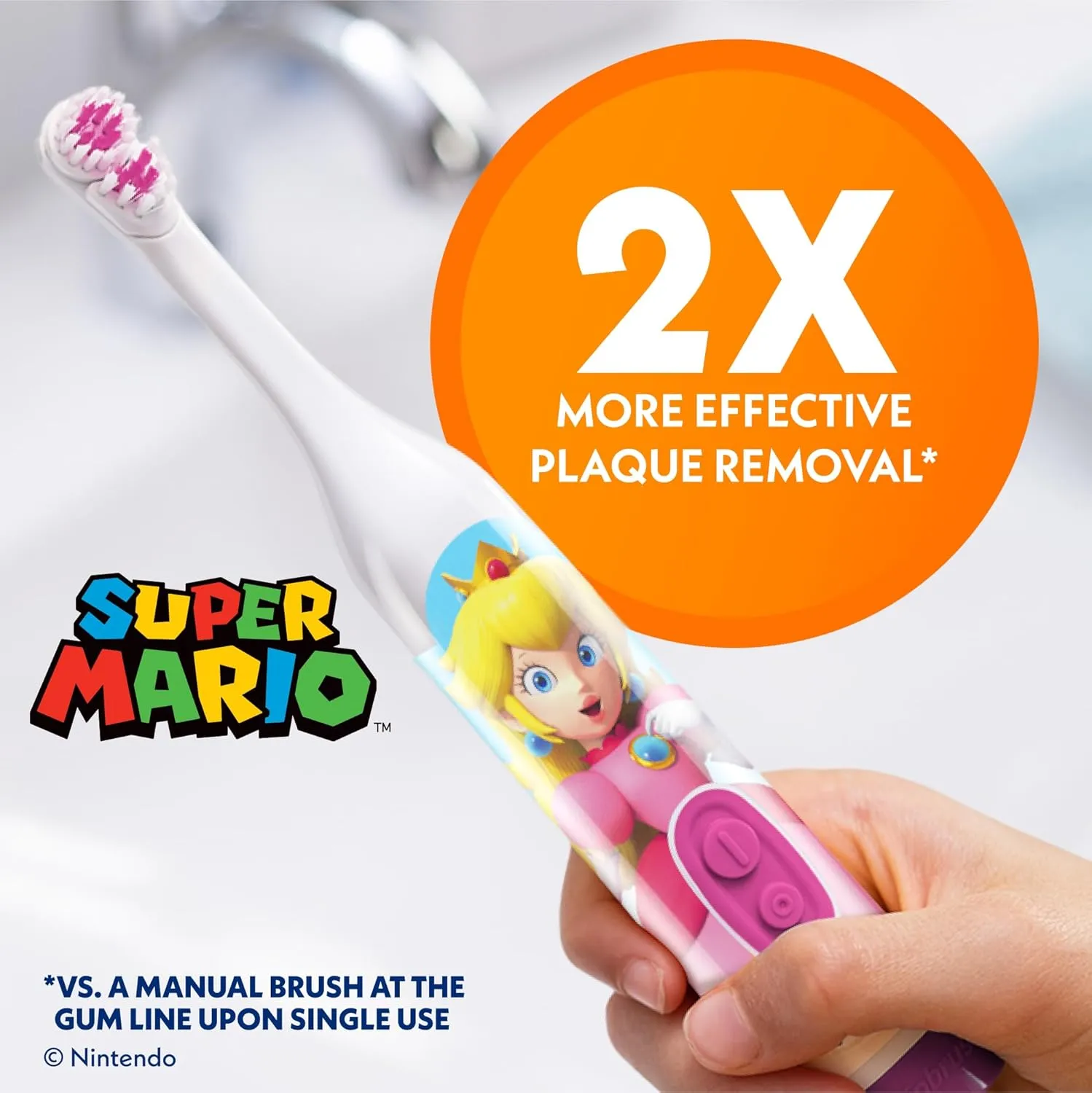 Spinbrush Princess Peach Kids Electric Battery Toothbrush