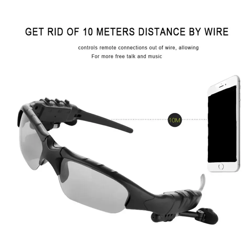 Stereo Earphones Wireless Headset with Mic Glasses Sunglasses for Driving Cycling Sports Noise Reduction Headphones