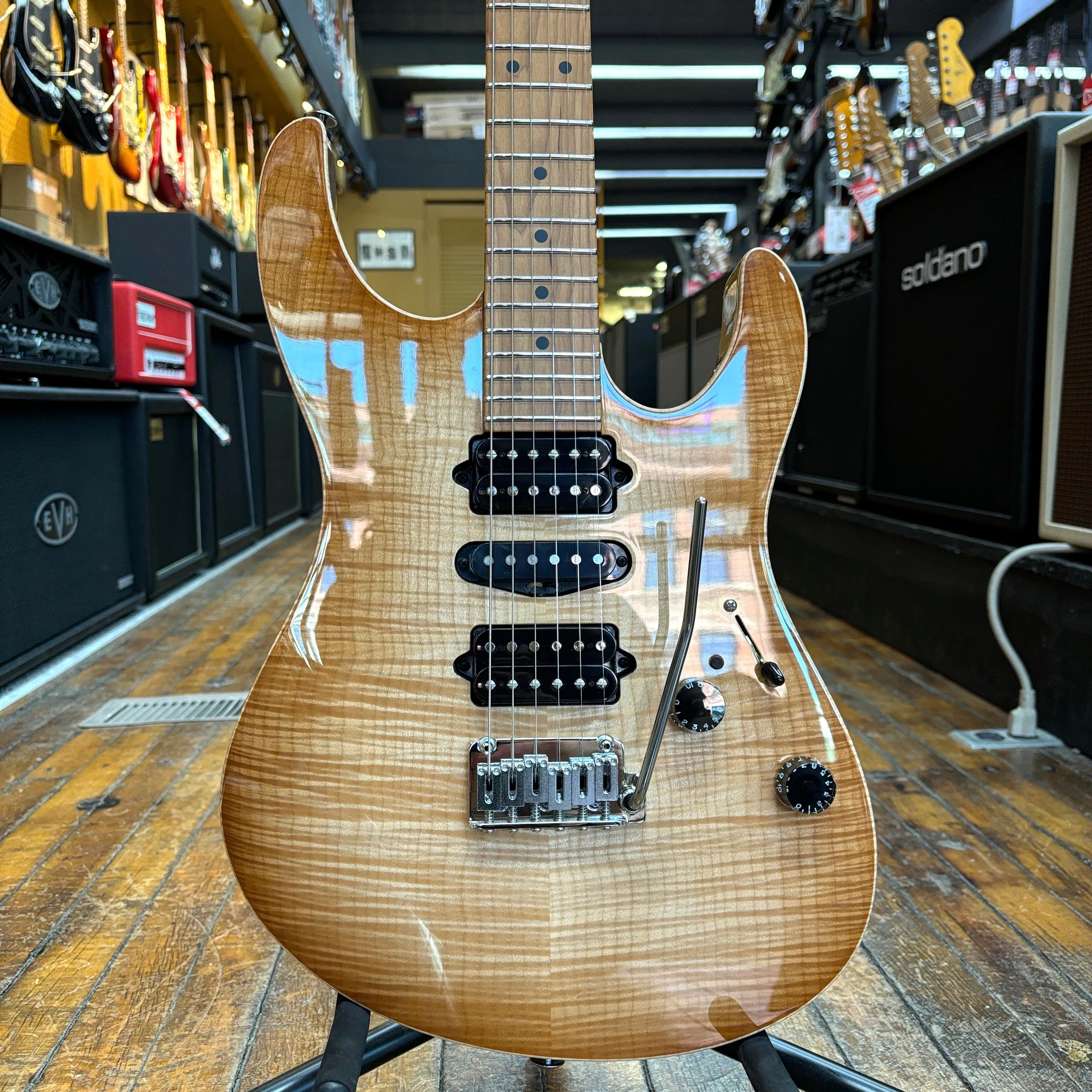 Suhr Modern Custom Electric Guitar Natural Burst w/Roasted Maple Fingerboard, Hard Case