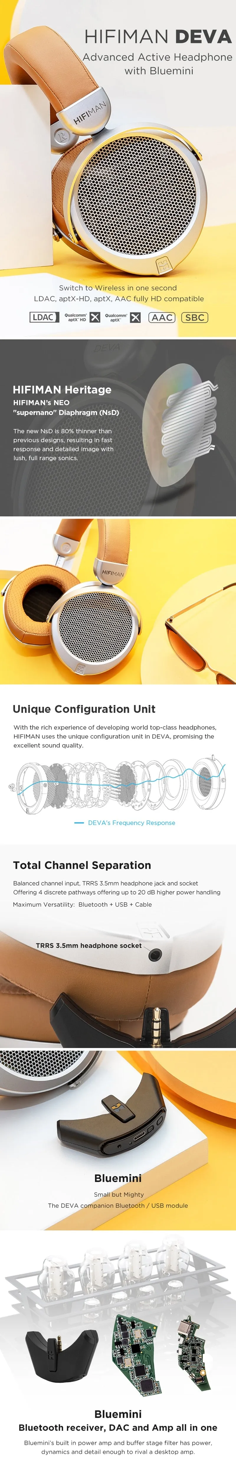 TEEK - Over Ear Flat Diaphragm Headphones - Bluetooth Adapter Option