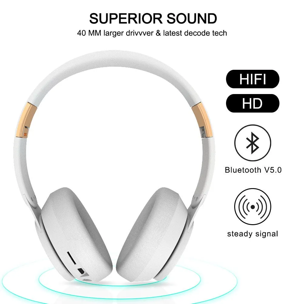 TEEK - Wireless Bluetooth Headset Foldable Stereo Headphones With Mic