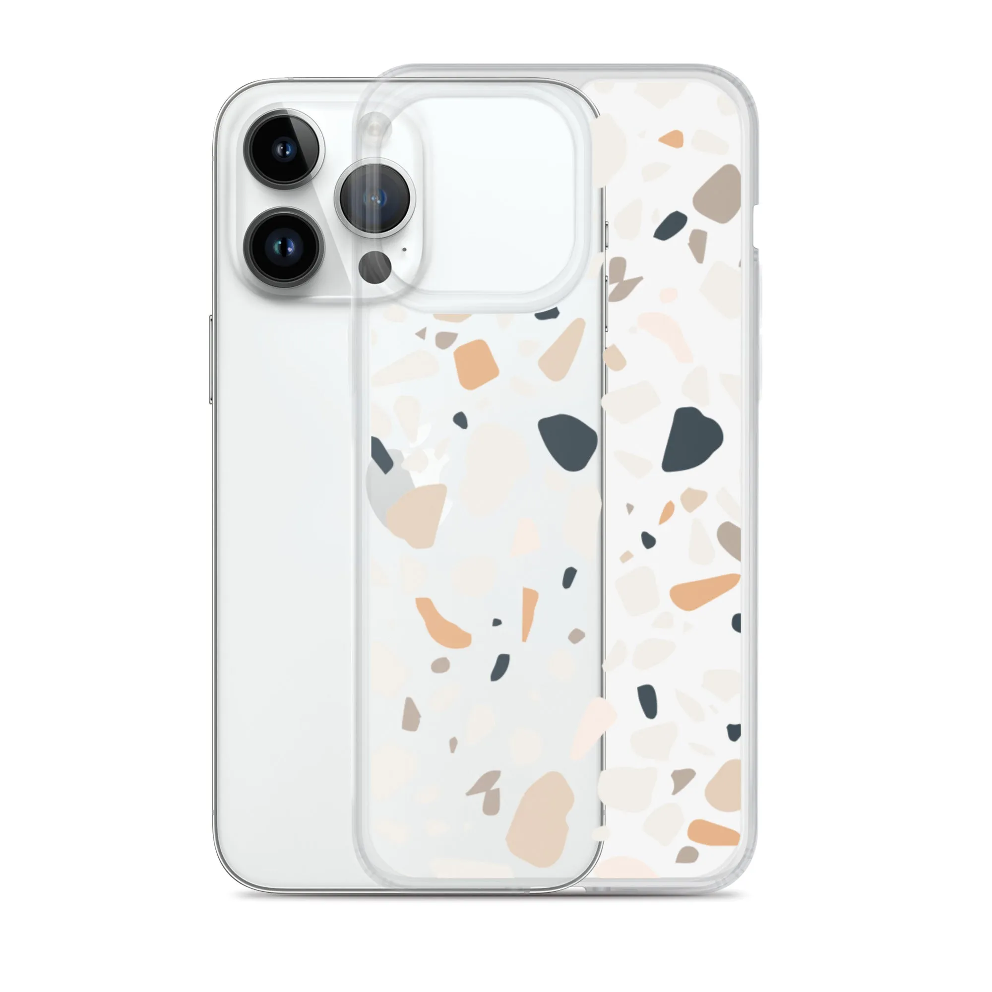 Terrazzo Abstract iPhone 14 13 12 Pro Max Case, Clear Modern Art Print Cute Gift Aesthetic iPhone 11 Mini SE 2020 XS Max XR X 7 8 Cell Phone