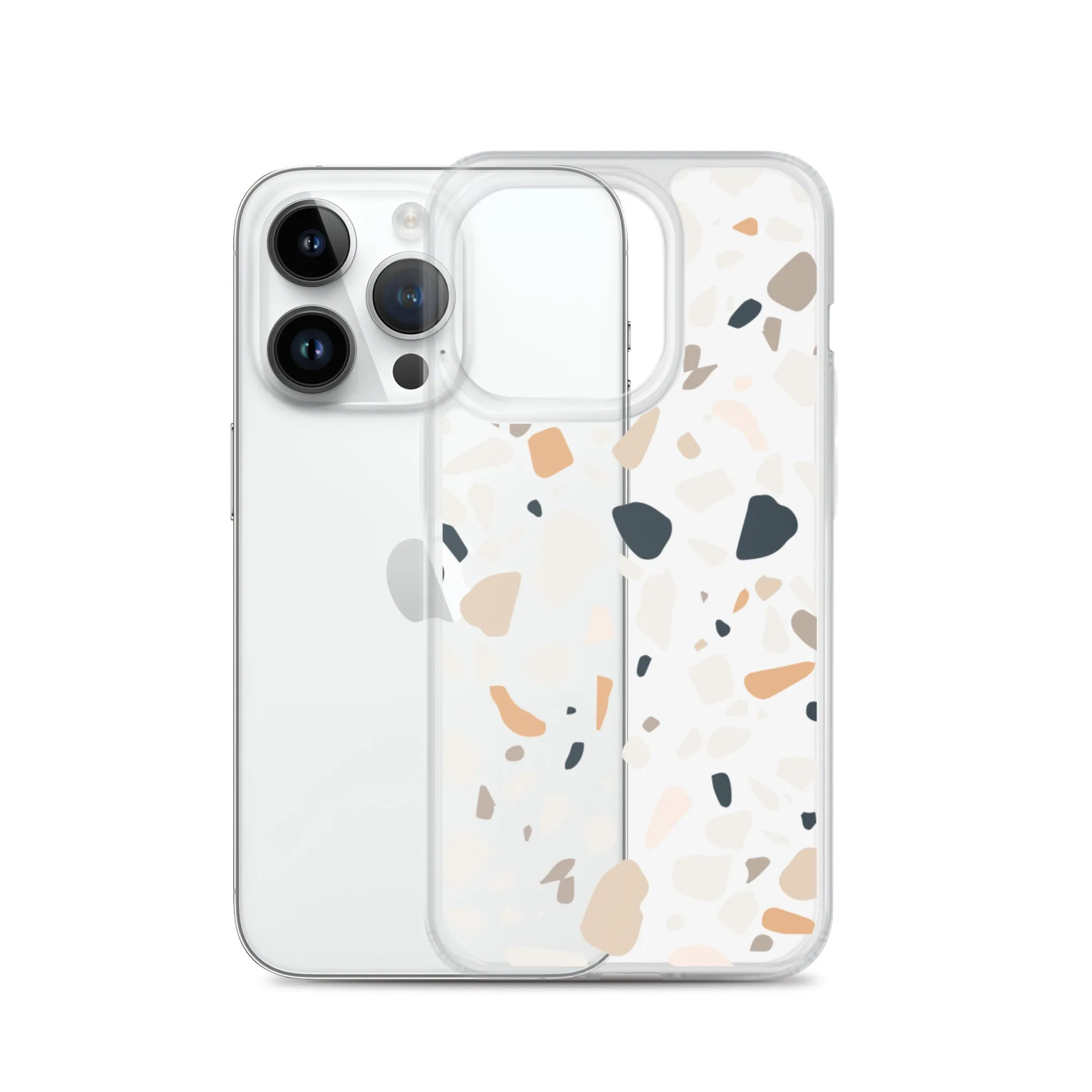 Terrazzo Abstract iPhone 14 13 12 Pro Max Case, Clear Modern Art Print Cute Gift Aesthetic iPhone 11 Mini SE 2020 XS Max XR X 7 8 Cell Phone