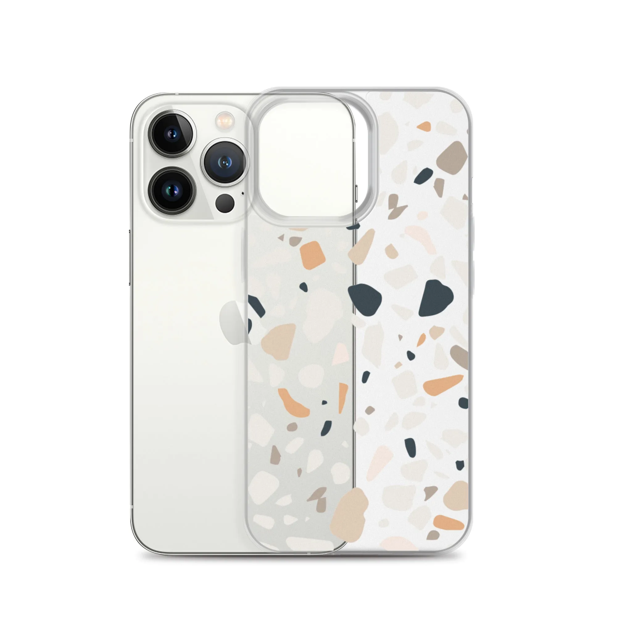 Terrazzo Abstract iPhone 14 13 12 Pro Max Case, Clear Modern Art Print Cute Gift Aesthetic iPhone 11 Mini SE 2020 XS Max XR X 7 8 Cell Phone