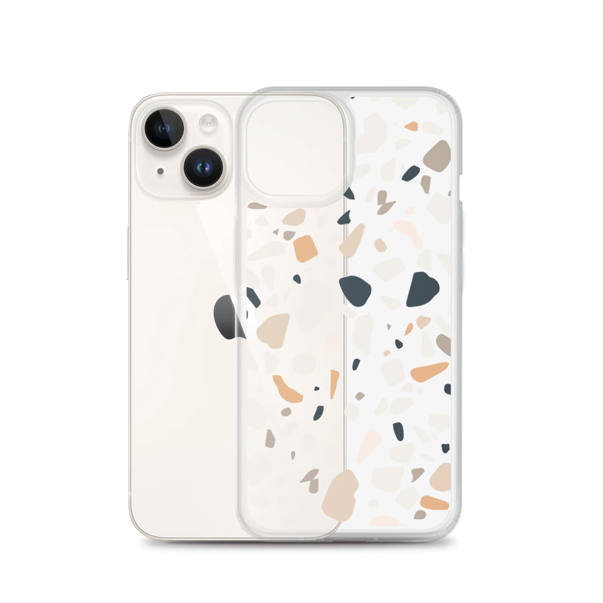 Terrazzo Abstract iPhone 14 13 12 Pro Max Case, Clear Modern Art Print Cute Gift Aesthetic iPhone 11 Mini SE 2020 XS Max XR X 7 8 Cell Phone