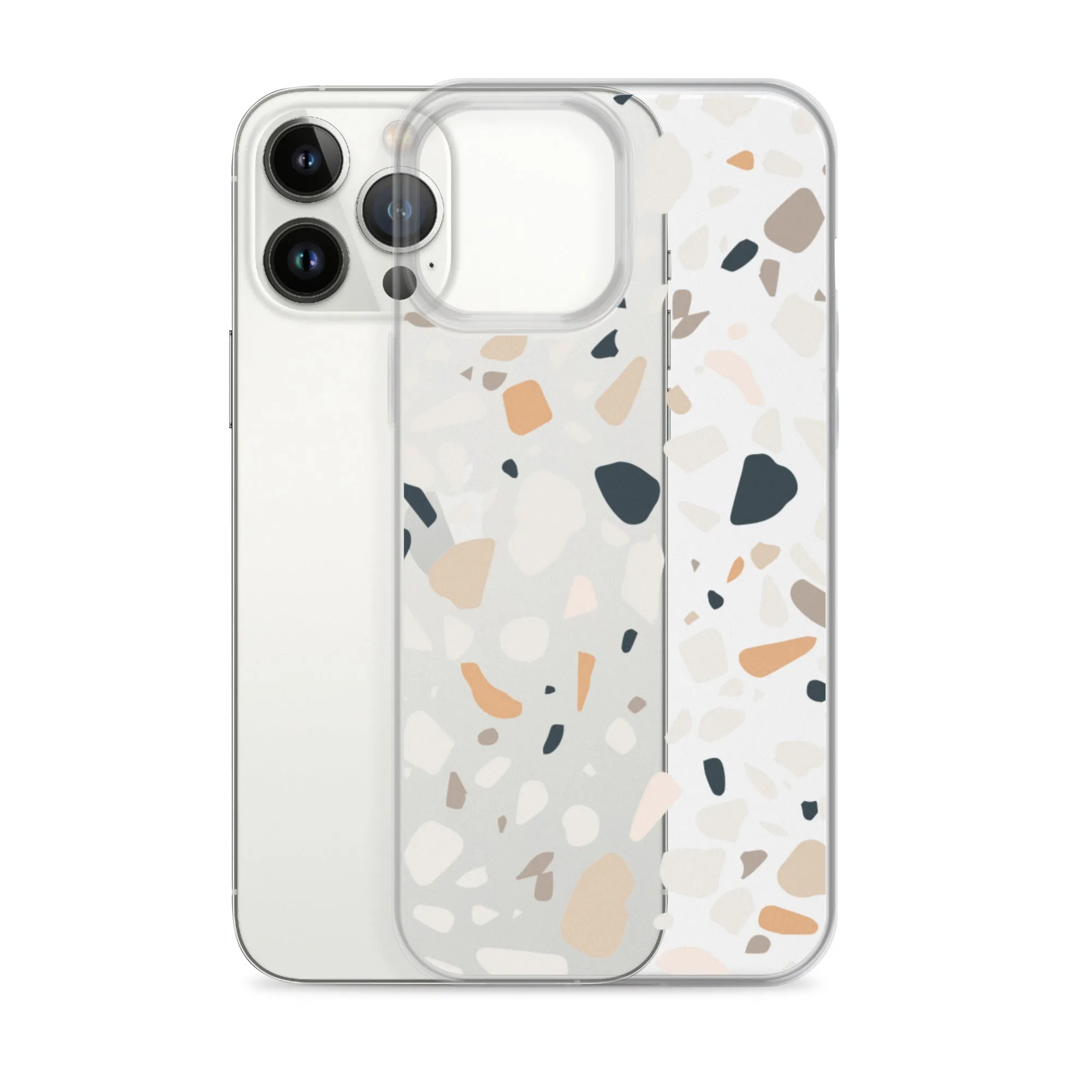 Terrazzo Abstract iPhone 14 13 12 Pro Max Case, Clear Modern Art Print Cute Gift Aesthetic iPhone 11 Mini SE 2020 XS Max XR X 7 8 Cell Phone