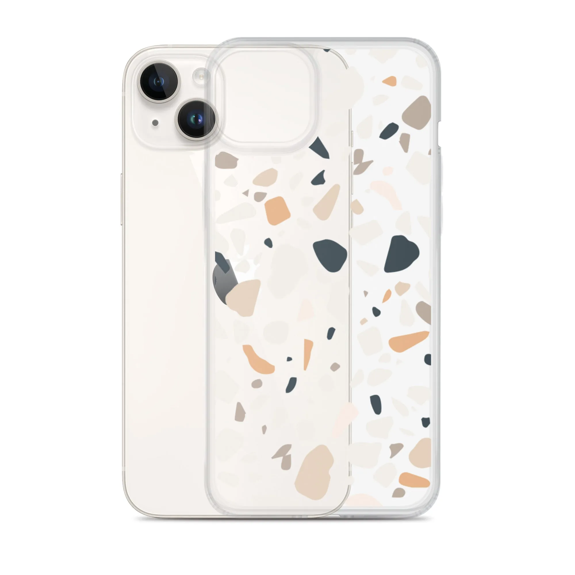 Terrazzo Abstract iPhone 14 13 12 Pro Max Case, Clear Modern Art Print Cute Gift Aesthetic iPhone 11 Mini SE 2020 XS Max XR X 7 8 Cell Phone