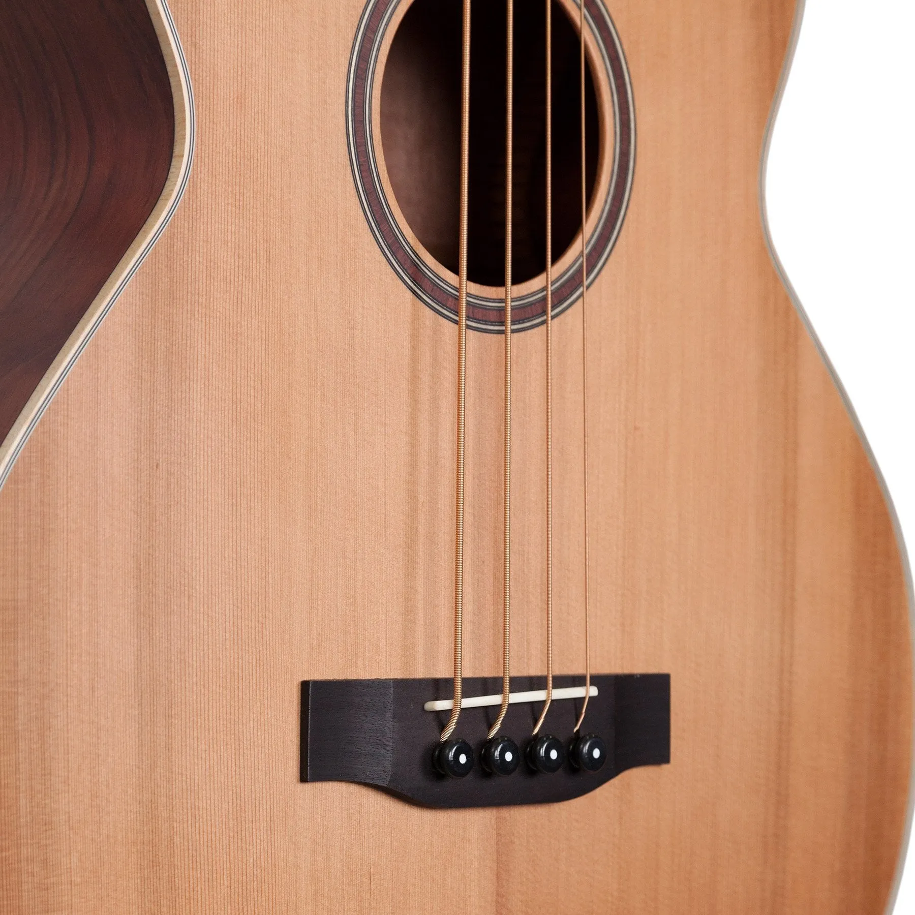 Timberidge '4 Series' Cedar Solid Top Acoustic-Electric Cutaway Bass Guitar (Natural Satin)