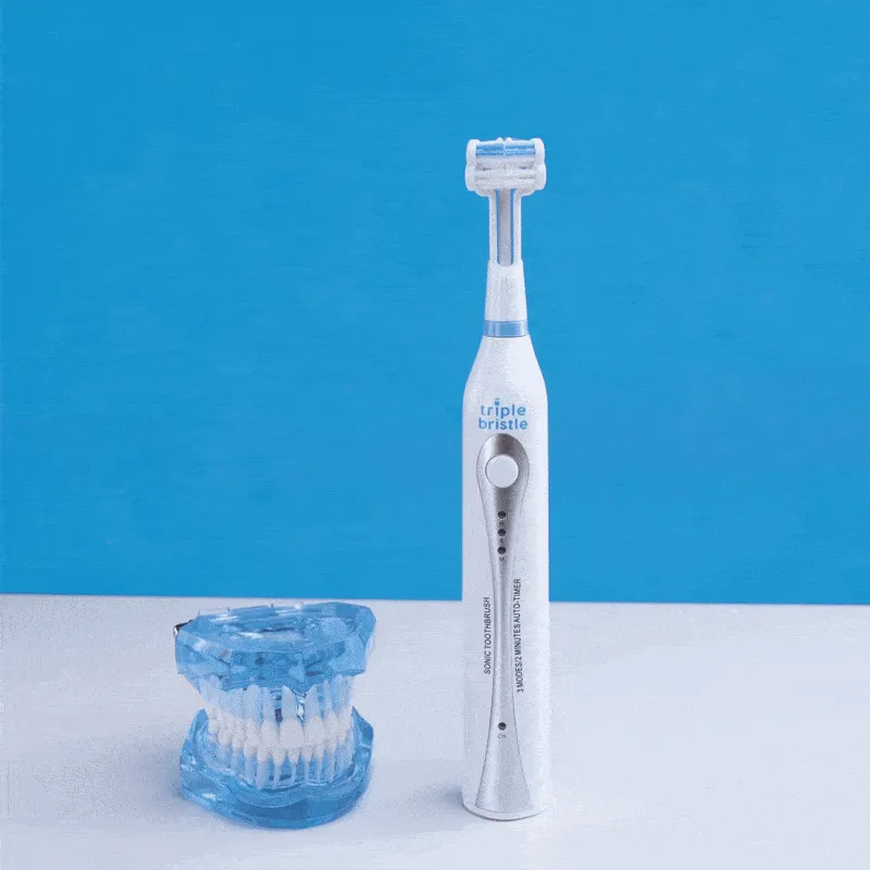 Triple Bristle Go 3-sided Sonic Travel Toothbrush