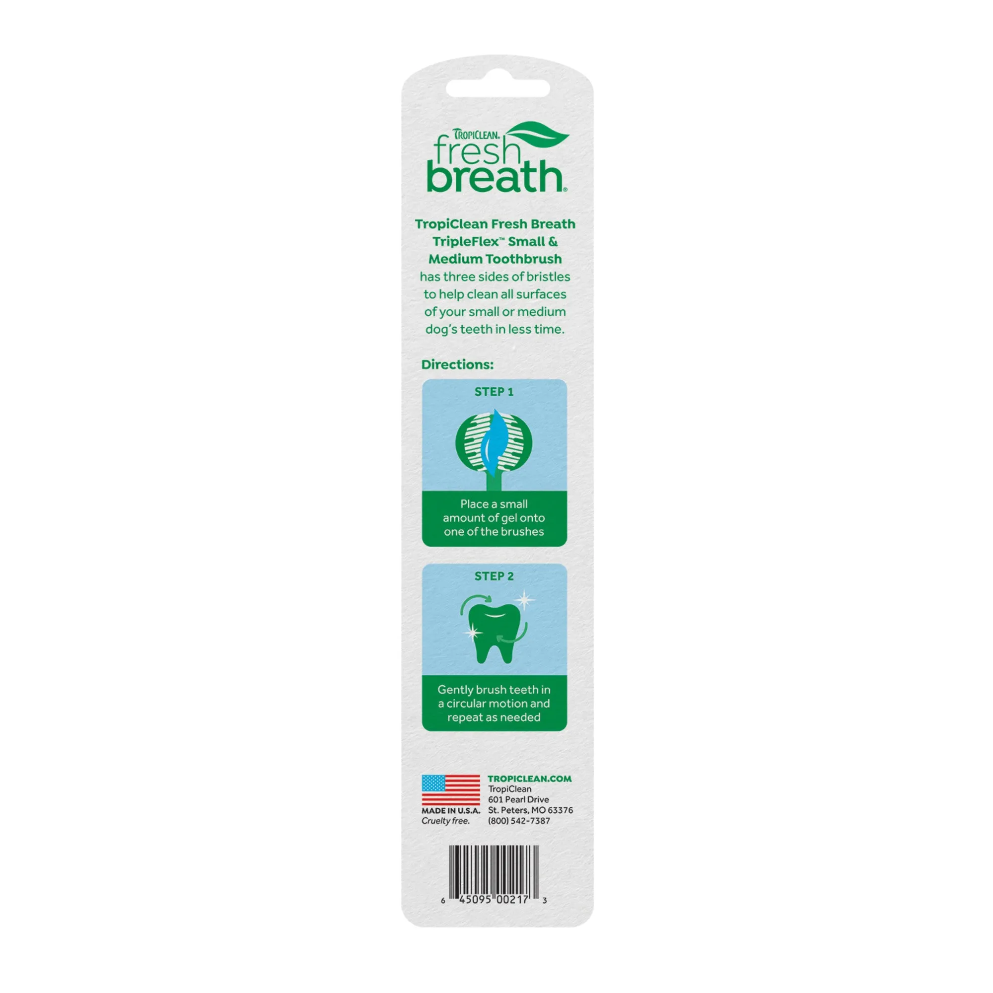 Tropiclean Fresh Breath Triple Flex Toothbrush for Small Dogs