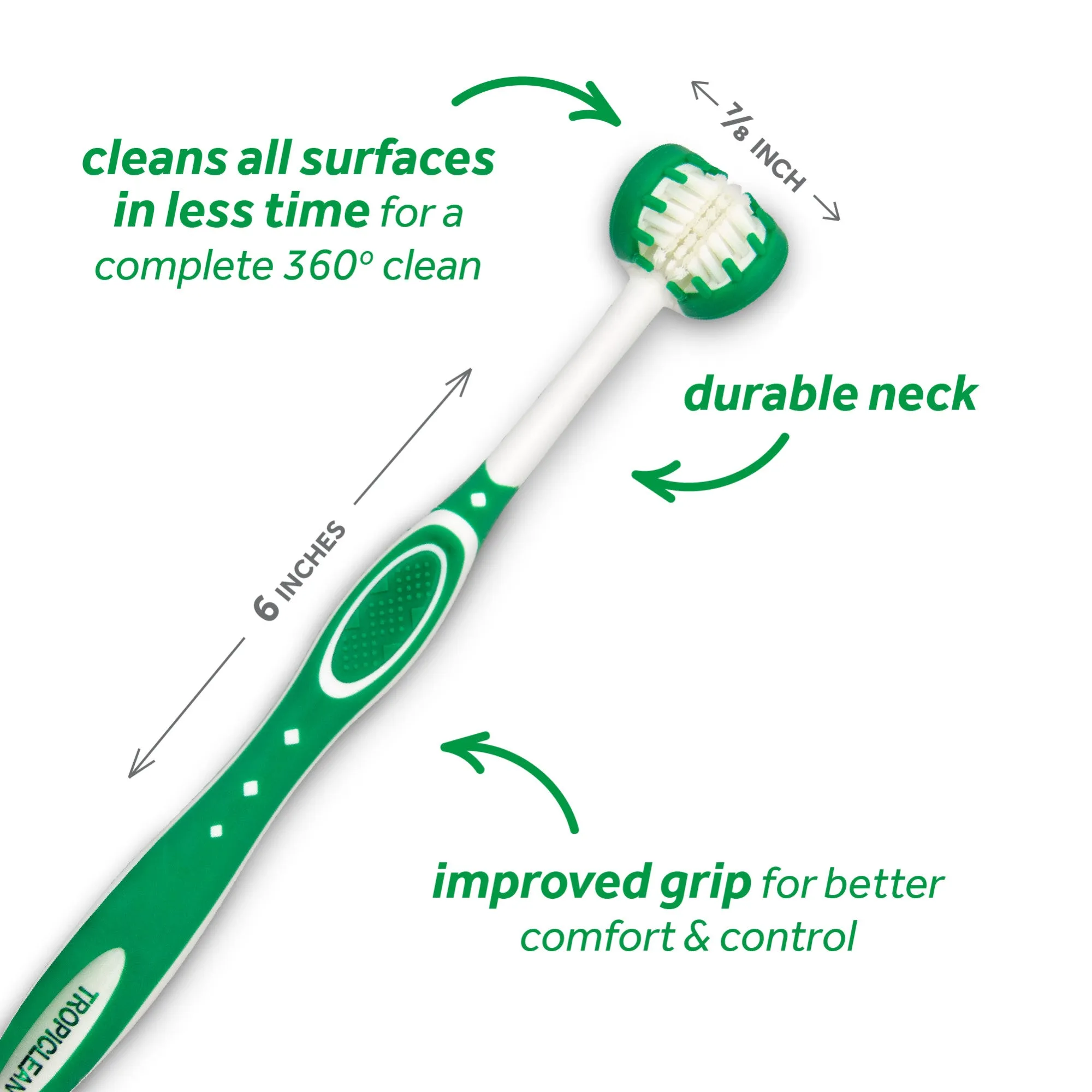 Tropiclean Fresh Breath Tripleflex Toothbrush For Dogs