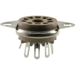 Tube Socket 9-pin bottom mount with solder lugs