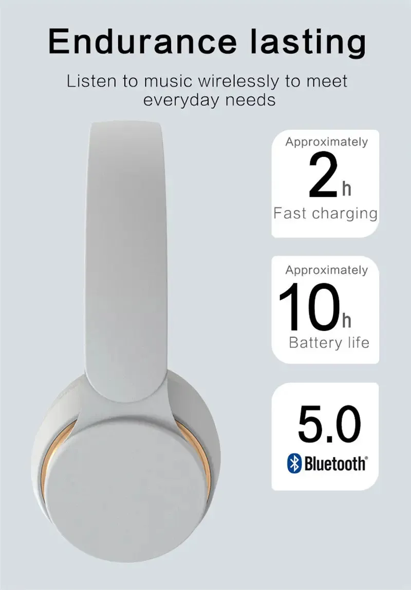 Ultra Long Battery Life Bluetooth 5.0 Wireless Stereo Headphones-Bluetooth Headphones