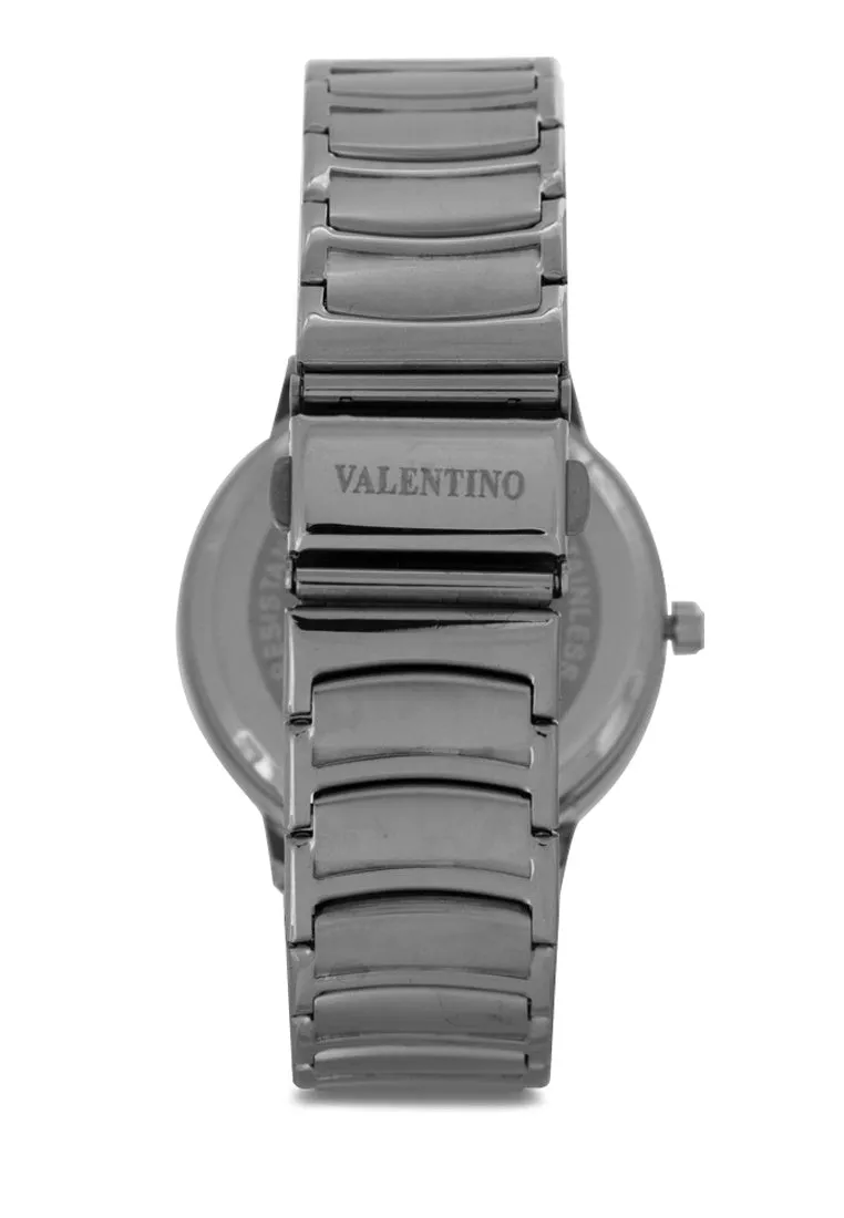 Valentino 20122356-BLACK DIAL Stainless Steel Strap Analog Watch for Men