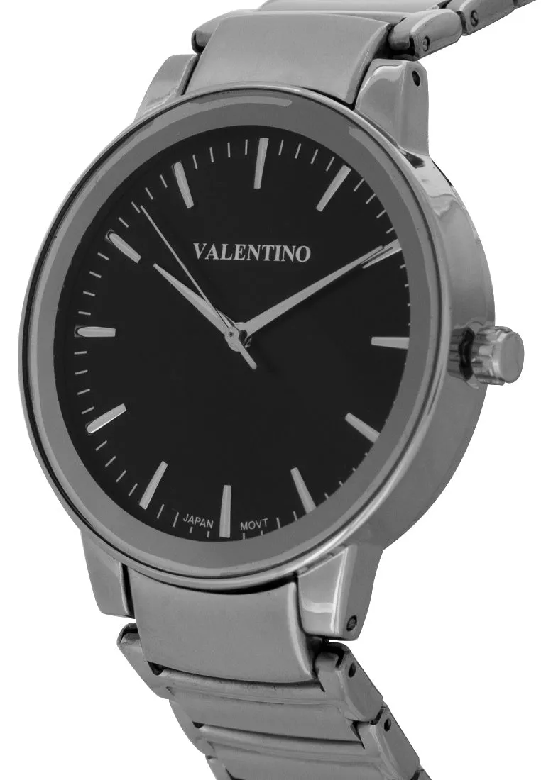 Valentino 20122356-BLACK DIAL Stainless Steel Strap Analog Watch for Men