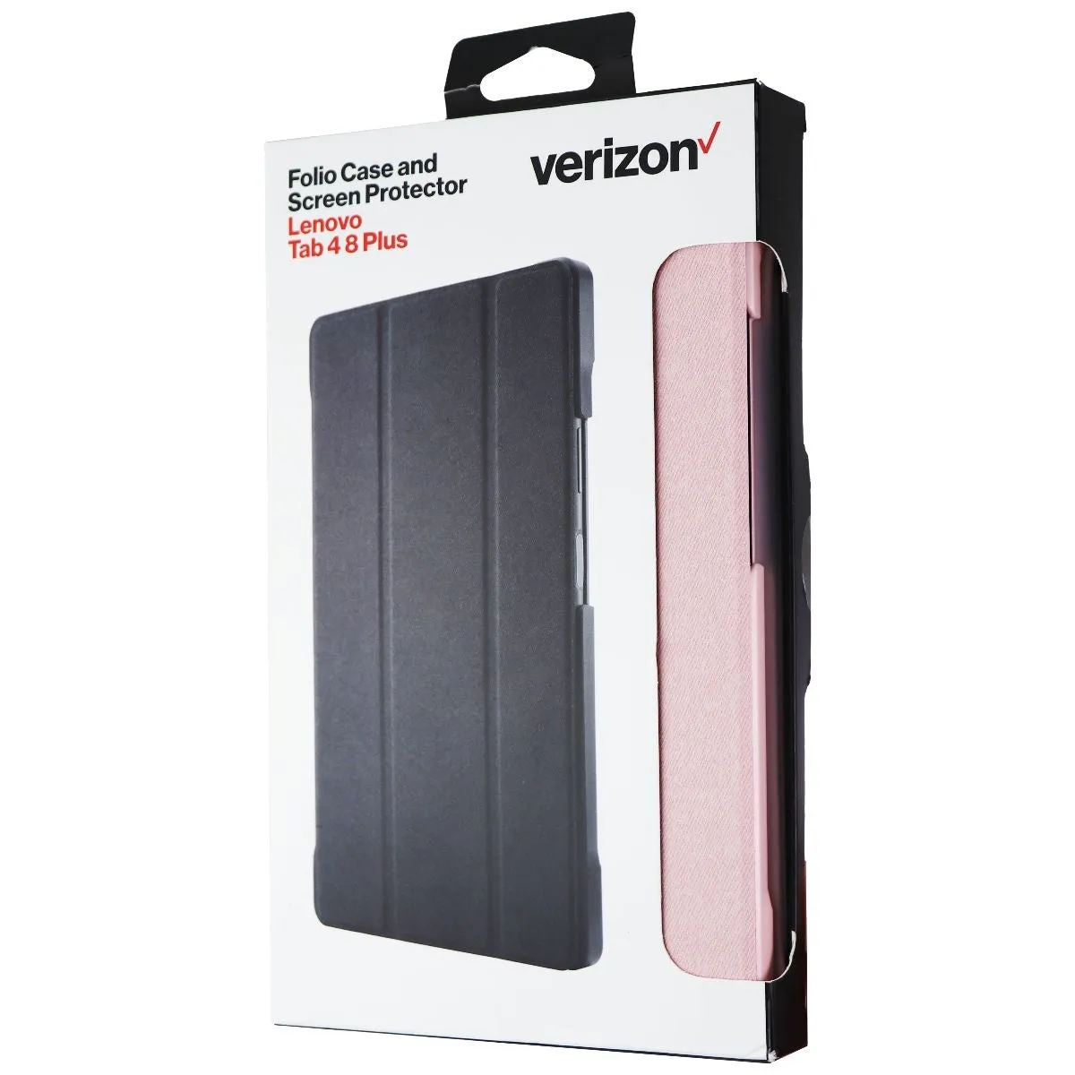 Verizon Folio Hard Case & Tempered Glass for Lenovo Tab 4 8 Plus - Pink