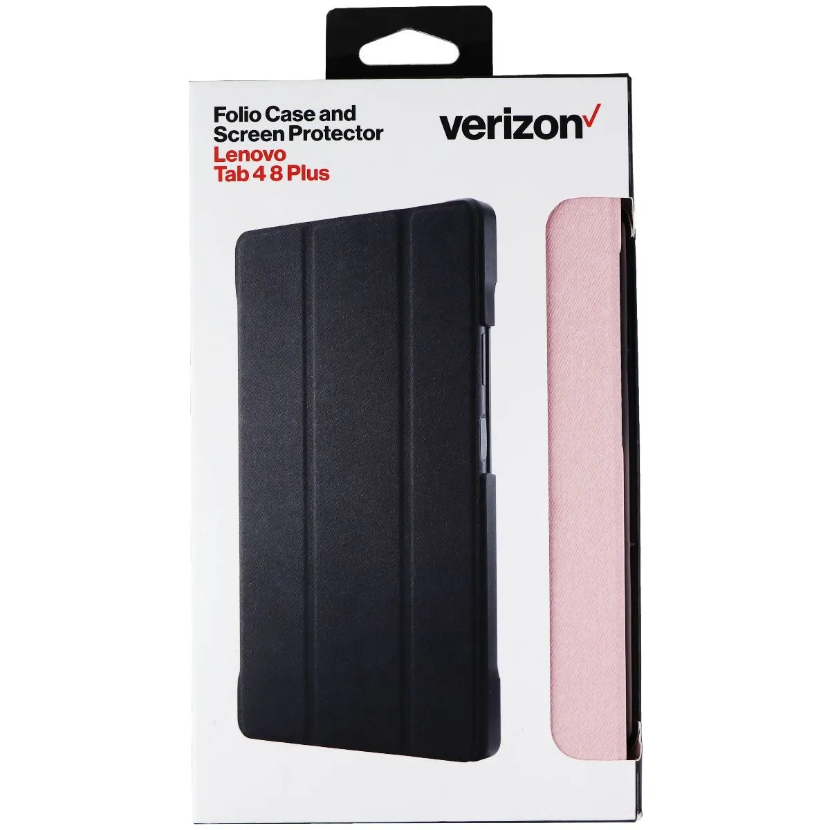 Verizon Folio Hard Case & Tempered Glass for Lenovo Tab 4 8 Plus - Pink