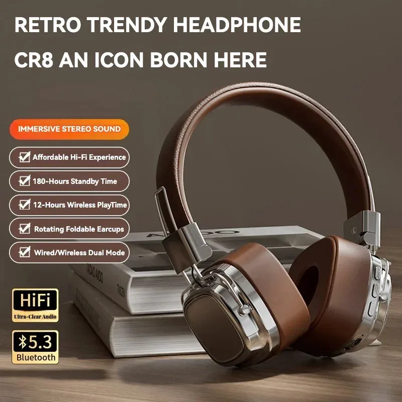 Vintage Retro Bluetooth 5.3 DJ Headphones