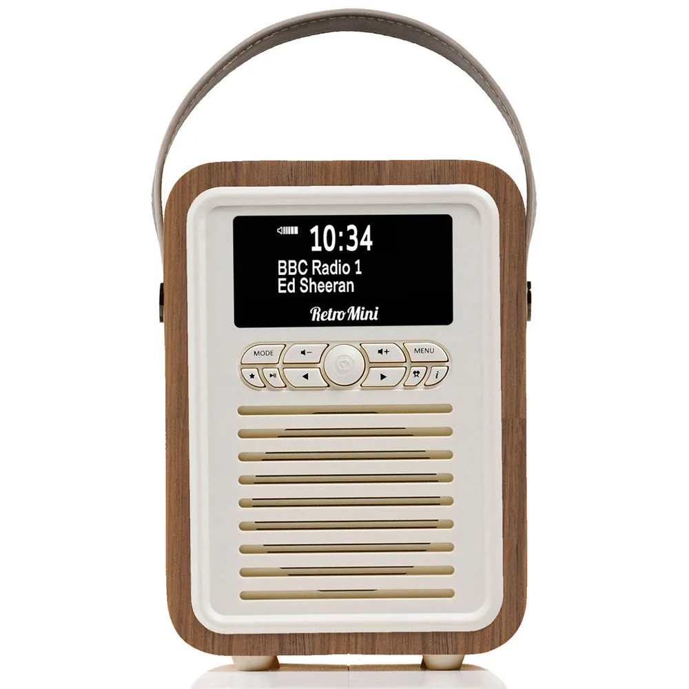 VQ Retro Mini DAB  Portable Radio with Bluetooth Speaker (Walnut)