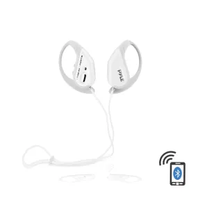 Water Resistant Bluetooth Sports Headphones - Weatherproof Headphones With Built-In Mic For Hands-Free Talking Ability (White)