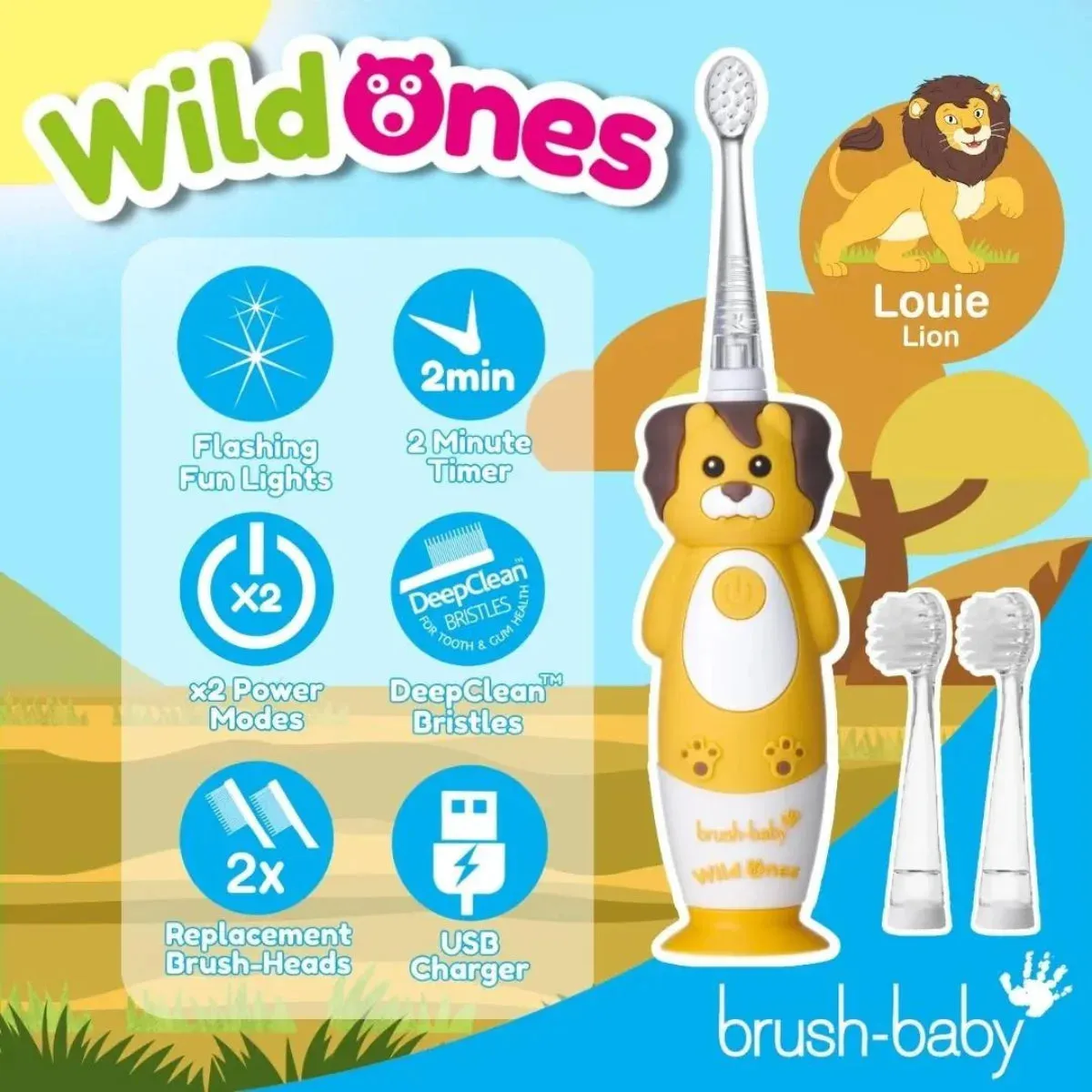 WildOnes™ Lion Kids Electric Rechargeable Toothbrush