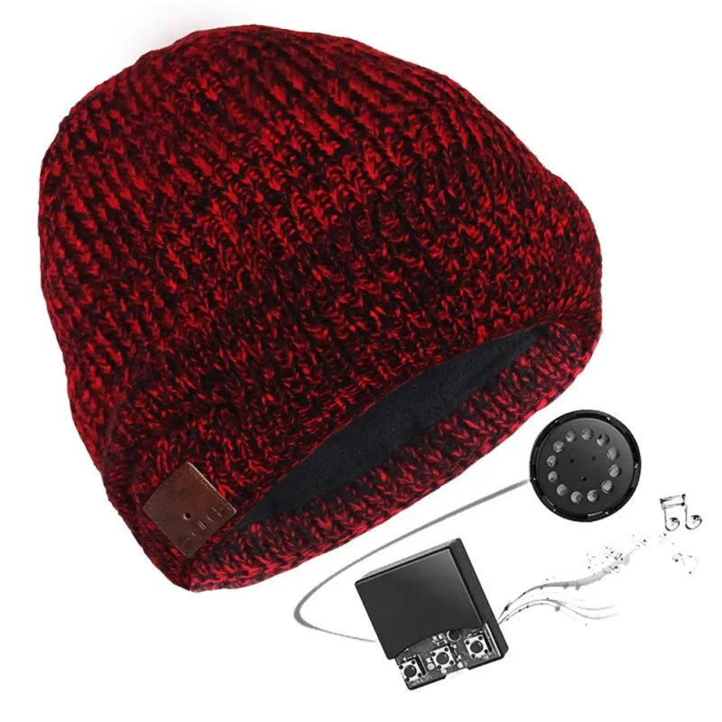 Wireless Bluetooth Headphones Hats Bluetooth Earphone With Mic Winter Warm Music Cap Headphones Fashion Mixed color Hat 5 Colors