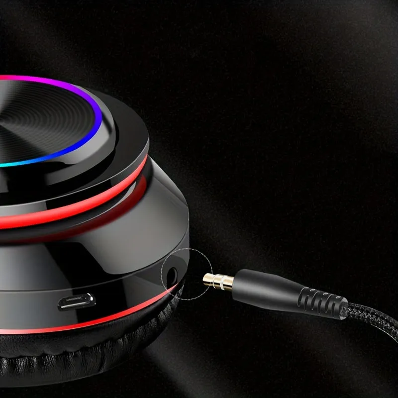 Wireless Headphones for TV Colorful LED Lights Wired For Tablet, PC & Travel