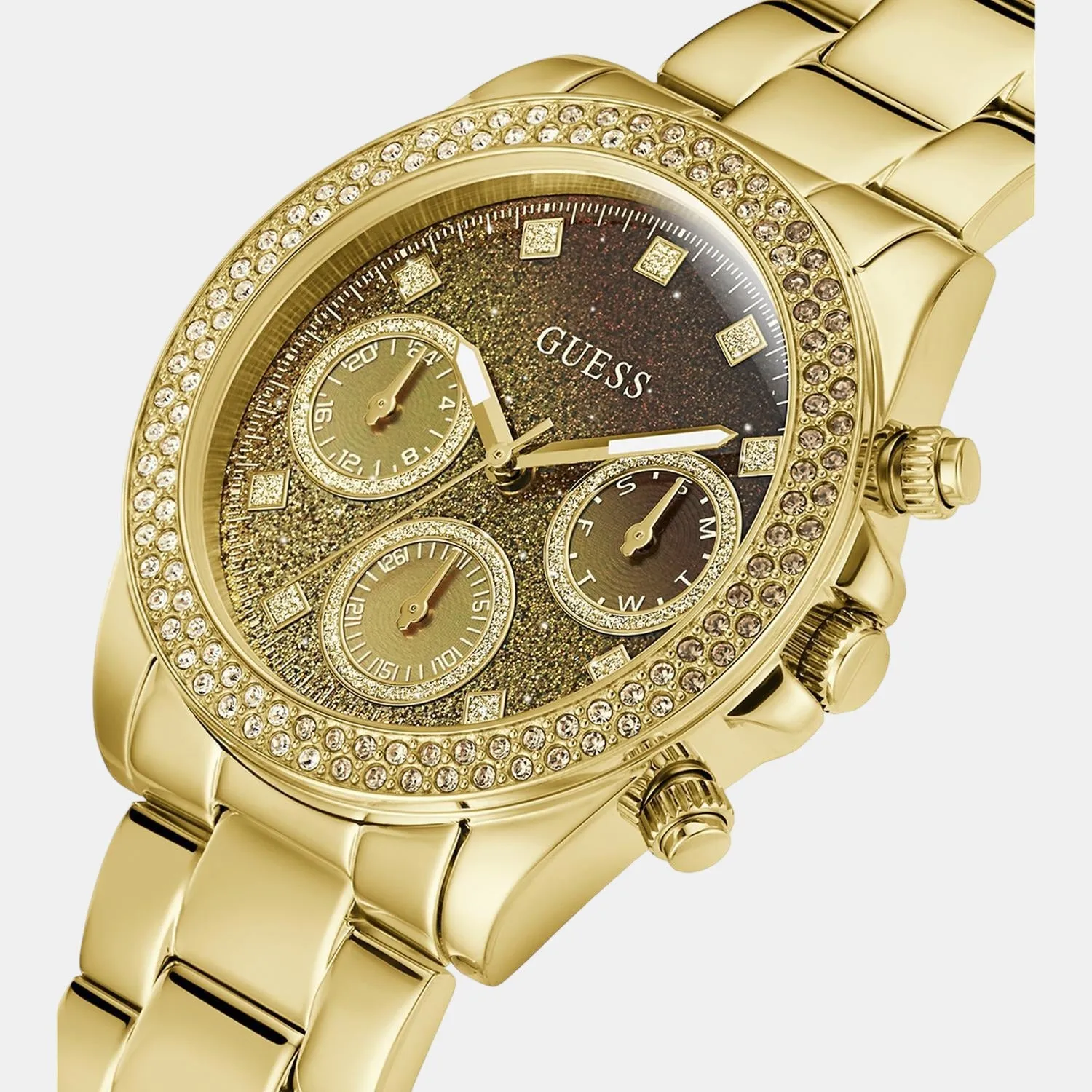 Women Gold Stainless Steel Chronograph Watch GW0483L2