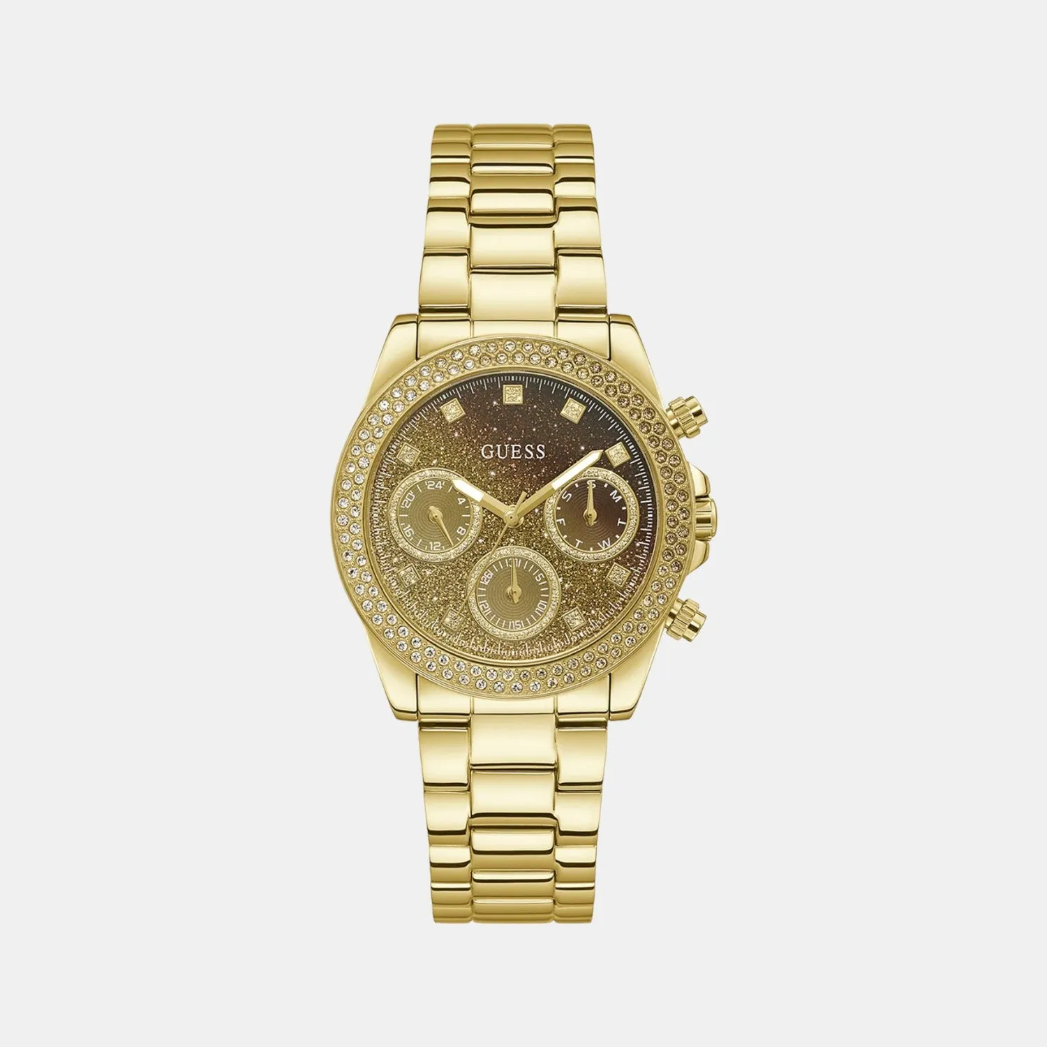 Women Gold Stainless Steel Chronograph Watch GW0483L2