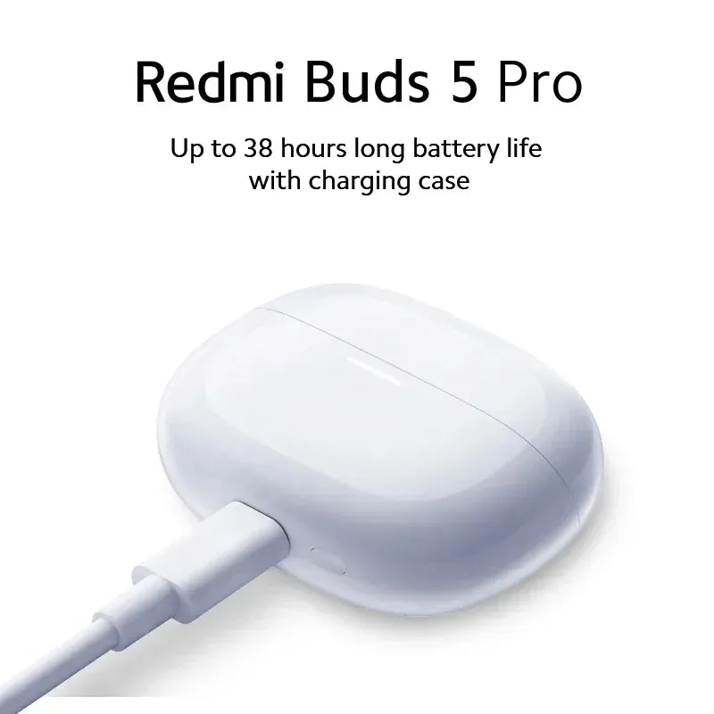 [World Premiere] Global Version Xiaomi Redmi Buds 5 Pro Up to 52dB Active Noise Cancellation 38 Hours Long Battery