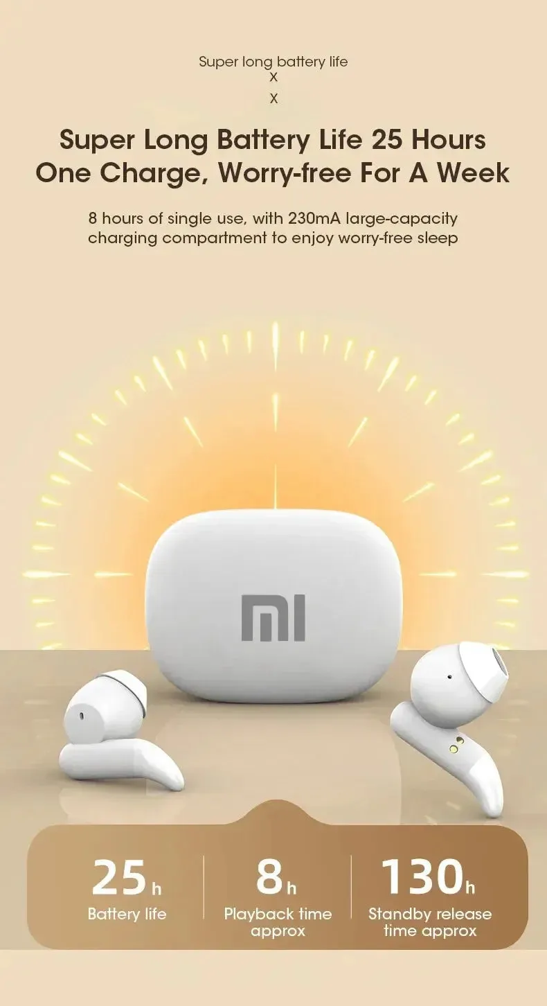 Xiaomi Bluetooth 5.3 Headphones Wireless Sleep Headphones Noise Canceling TWS Headphones with Microphone Earplugs