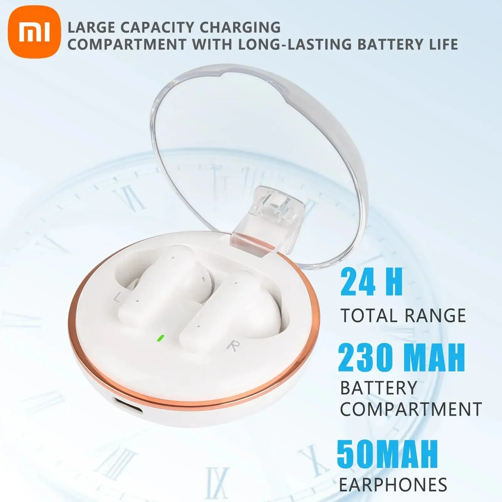 Xiaomi S100 Headphones Wireless Bluetooth HiFI Stereo Waterproof Noise Canceling Headphones with Transparent Charging Case