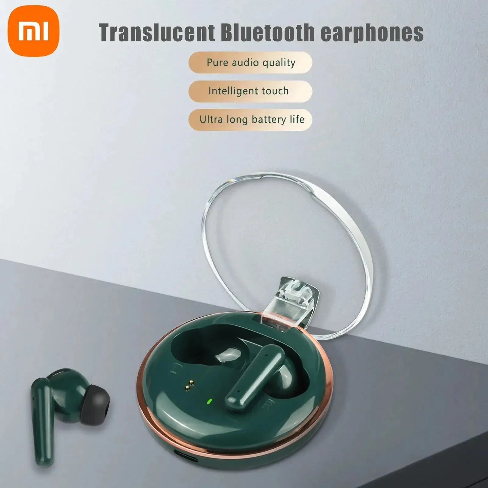 Xiaomi S100 Headphones Wireless Bluetooth HiFI Stereo Waterproof Noise Canceling Headphones with Transparent Charging Case